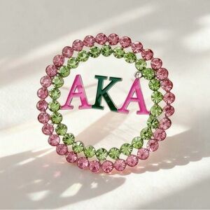 🩷💚🩷 Pink and Green AKA Beaded Circle Brooch